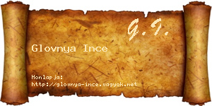 Glovnya Ince névjegykártya